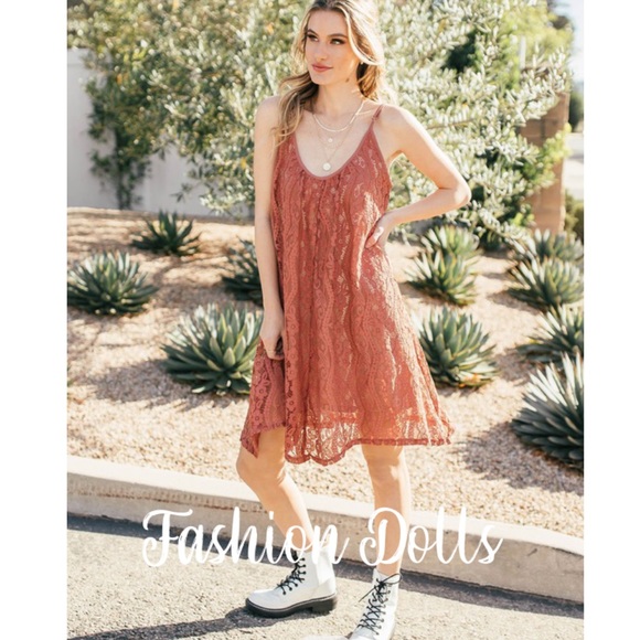 S-L Love Stitch Sunset Rosewood Swing Dress New - Picture 3 of 6